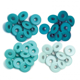 4x Aqua - Wide Eyelets 40 pcs