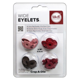 4x Red - Wide Eyelets 40 pcs