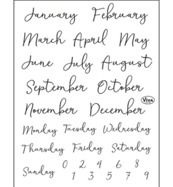 Bujo/Kalender Months & calendar days - Clearstamp A5