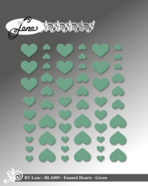 Enamel Hearts - Light Green