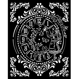 Sleeping Alice Clock - Thick Stencil (0,25 mm)