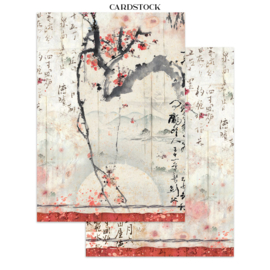 Oriental Garden - Junk Journal Stickers, Backgrounds, Cut-Outs