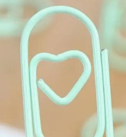 Mini Paperclips Heart Green