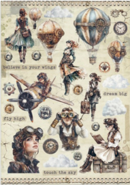 Voyages Fantastiques - Junk Journal Stickers, Backgrounds, Cut-Outs