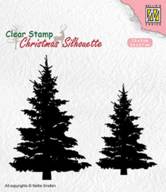 Clearstempel - Silhouette Christmas  Dennenbomen