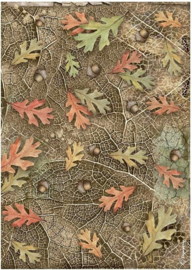 Forest Acorns and Leaves - Rijstpapier