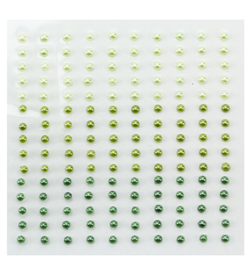 Adhesive half pearls 3 tinten groen