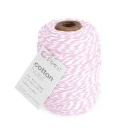 Koord Cotton Twist Roze Wit