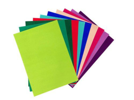 Fluweel Papier zelfklevend Felle kleuren 10vl