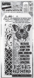 Tim Holtz Clear Stamp and Stencil  - Mixed Media #15