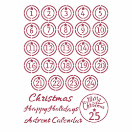 Christmas Patchwork Advent - Stencil A4
