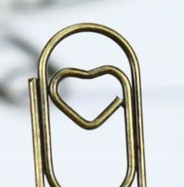 Mini Paperclips Heart Bronze