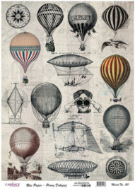 Vintage Luchtballonnen - Rijstpapier A3