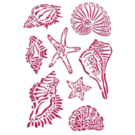 Romantic Sea Dream Shells  - Stencil