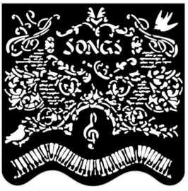 Music Songs And Piano - Thick Stencil
