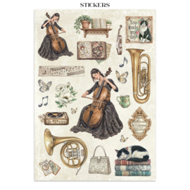 Symphony - Junk Journal Stickers, Backgrounds, Cut-Outs