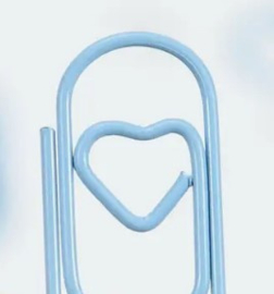 Mini Paperclips Heart Blue