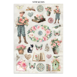 House of Roses - Junk Journal Stickers, Backgrounds, Cut-Outs