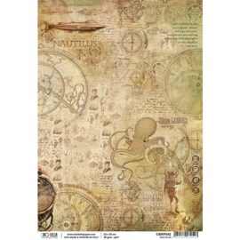 Jules Verne - Nautilus  - Rijstpapier