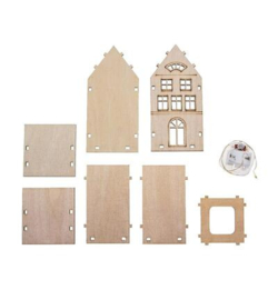 Wooden Houses DIY kit with LED