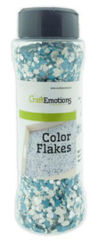 Color Flakes - Graniet Aqua blauw Wit