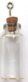 Mini glazen flesje met kurk & schroef