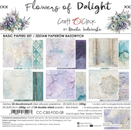 Flowers of Delight 8x8 Inch Basic Papers Set