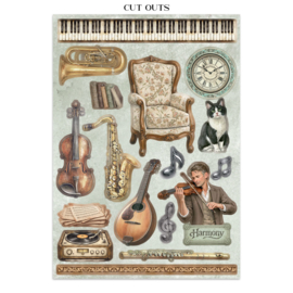 Symphony - Junk Journal Stickers, Backgrounds, Cut-Outs