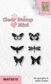 Mini clearstempel - Vlinders 2