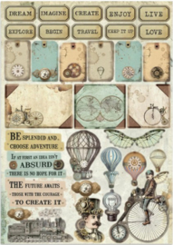 Voyages Fantastiques - Junk Journal Stickers, Backgrounds, Cut-Outs