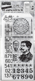 Tim Holtz Clear Stamp and Stencil  - Mixed Media #18