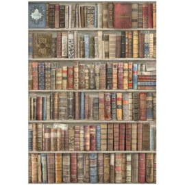 Vintage Library Bookcase - Rijstpapier