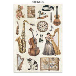 Symphony - Junk Journal Stickers, Backgrounds, Cut-Outs