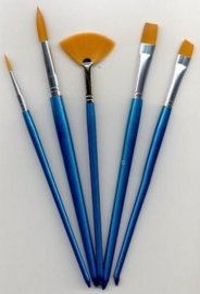 Artist Brush Set, fan, round, angular, flat