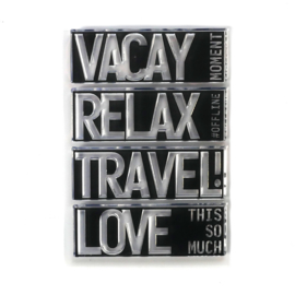Block Words - Travel - Clearstamp