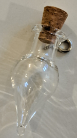 Mini glazen flesje met kurk & schroef