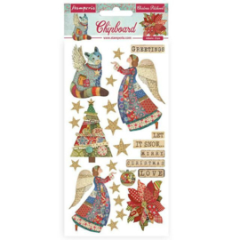 Christmas Patchwork - Chipboard