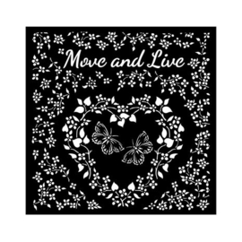 Sunflower Art Move and Live Heart - Thick Stencil
