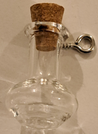 Mini glazen flesje met kurk & schroef