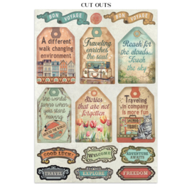 Art of Travelling - Junk Journal Stickers, Backgrounds, Cut-Outs