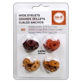 4x Orange - Wide Eyelets 40 pcs