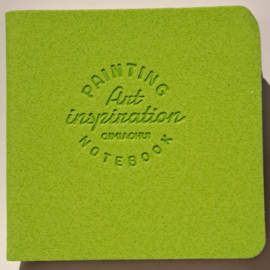 Mini Vierkante Aquarel Schetsboek - Limegroen