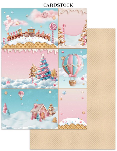 Candy Christmas - Junk Journal Stickers, Backgrounds, Cut-Outs