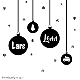 Raamstickers | Kerstballen met naam