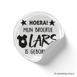 Traktatiestickers | Hoera mijn broertje/zusje is geboren!