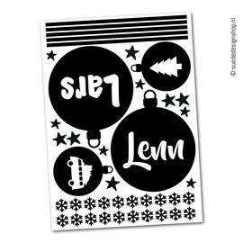 Raamstickers | Kerstballen met naam