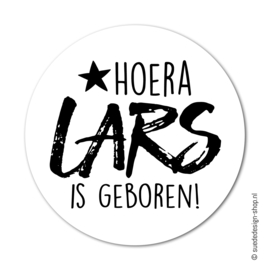 Traktatiesticker | Geboorte | Lettertype Lars