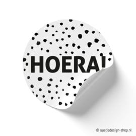 Sticker | Hoera! |  6 stuks