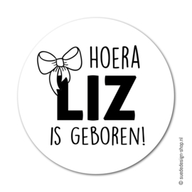 Traktatiesticker | Geboorte | Lettertype Liz