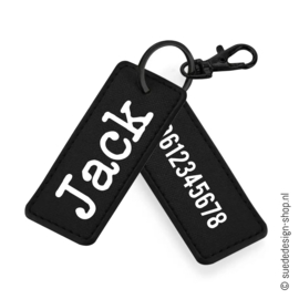 Sleutel/tas hanger | met naam (en telefoonnummer)